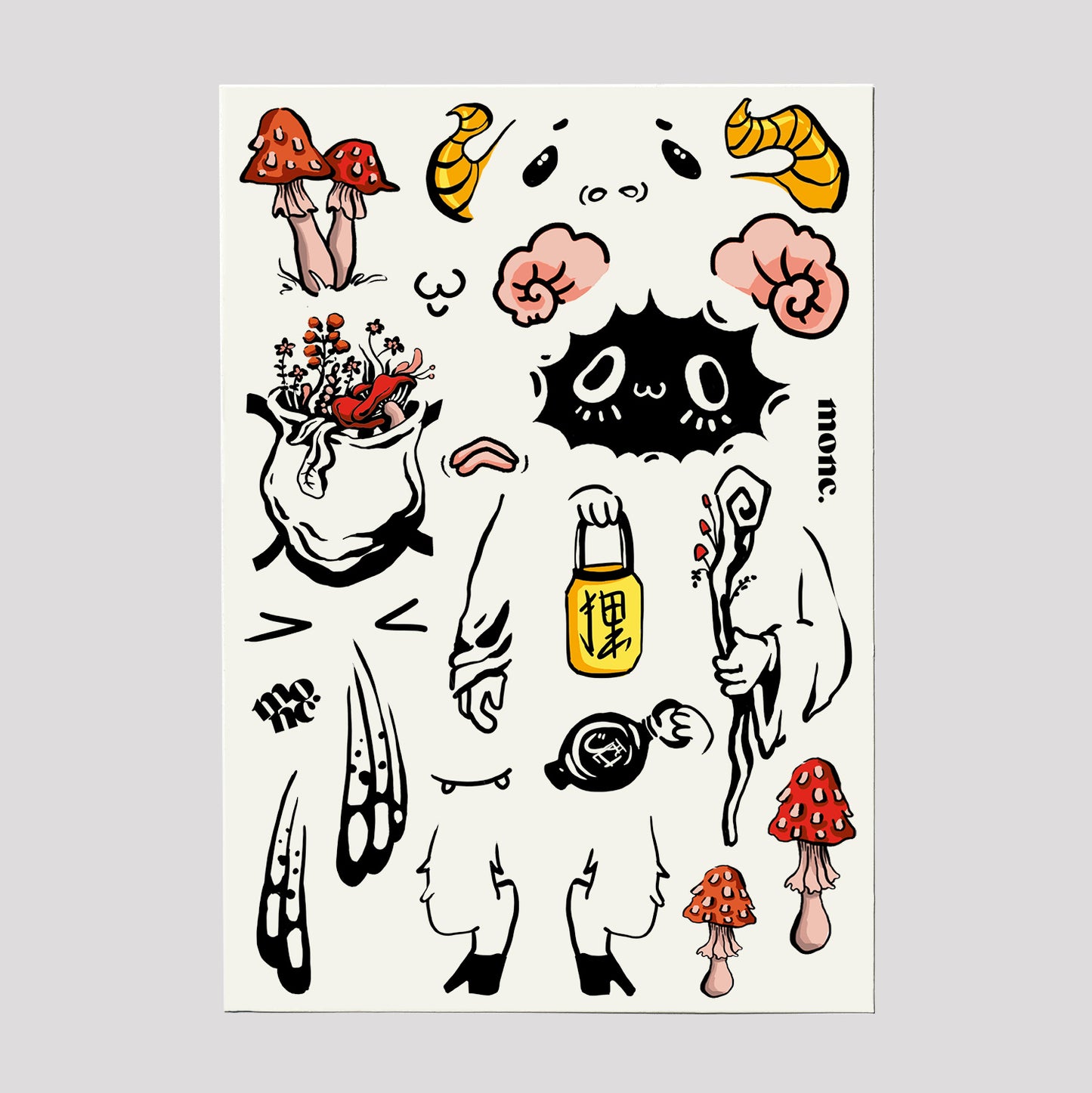 hanukkiah with tattoo sheet